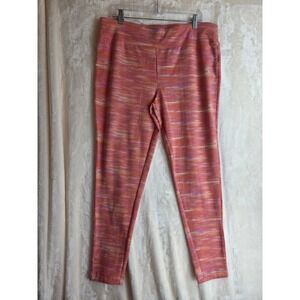 Terra Sky Plus Size 1X 16-18W Pink Ombre Striped High Rise Leggings Pants NWT